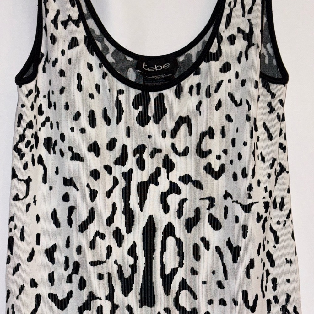 Bebe Black and White Leopard Print Women's Body Con Dress
